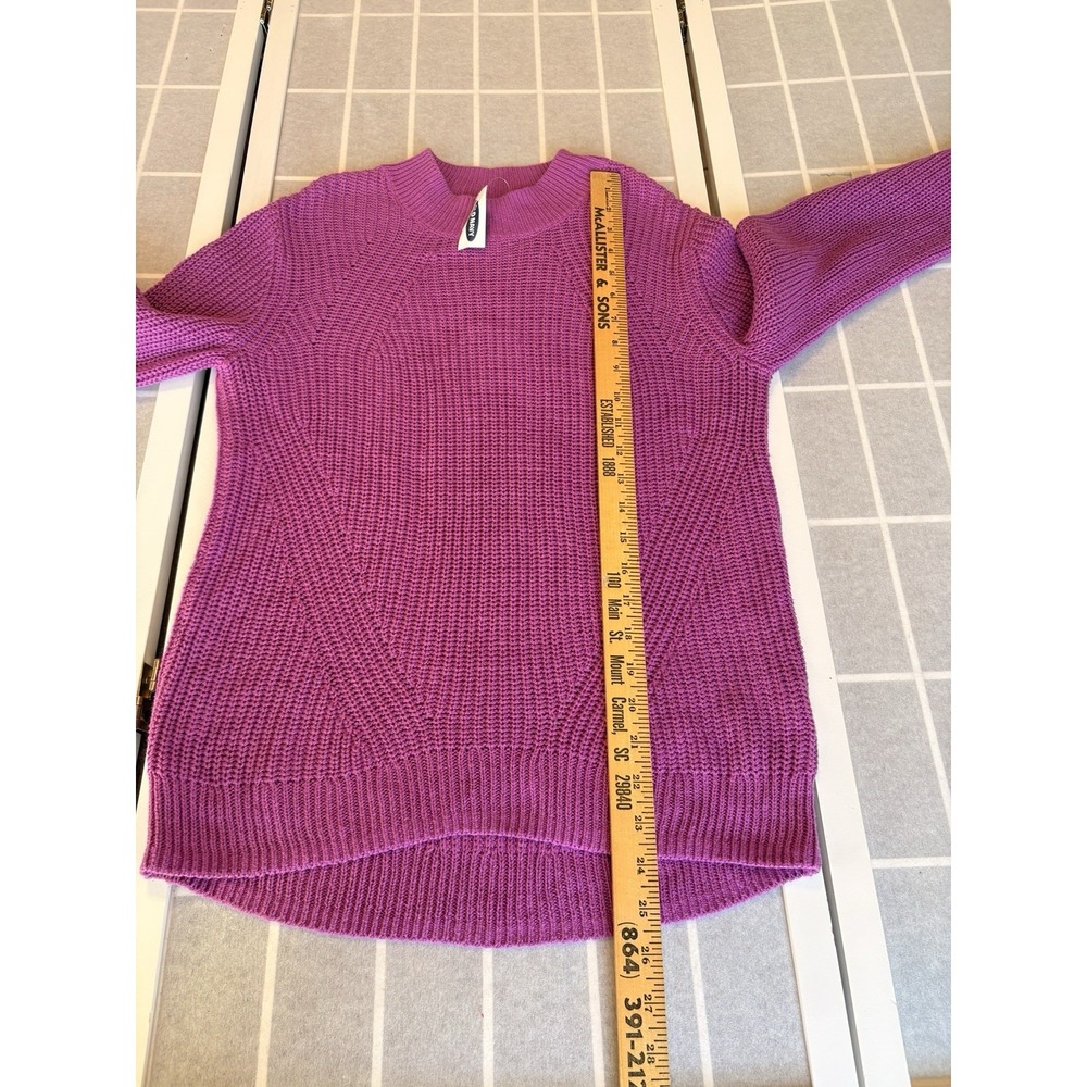 NWT 🪻Old Navy Purple Cable Knit Mock Neck Sweater Long Sleeve Sz youth XL-14💜 - Picture 6 of 7